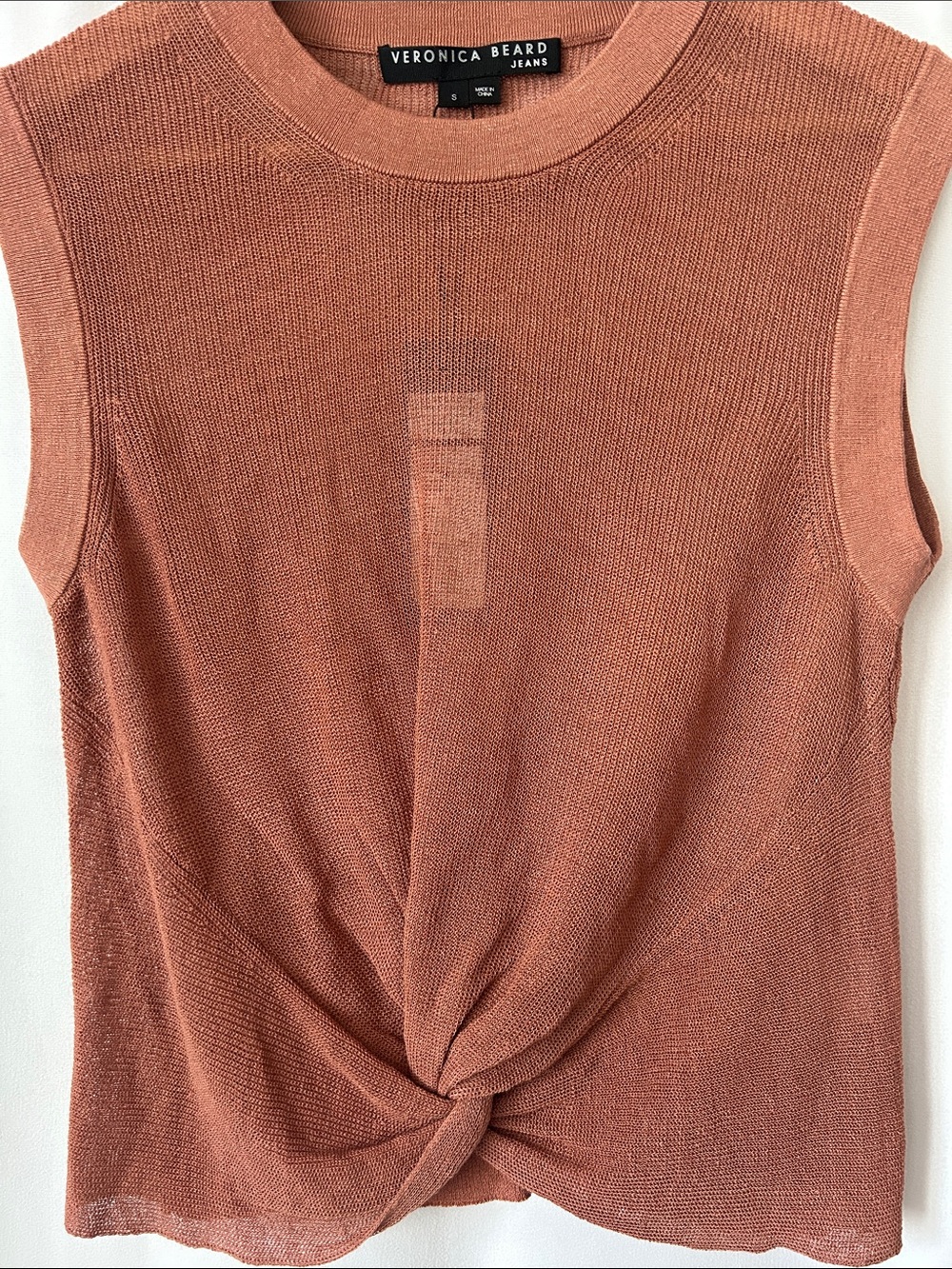 Veronica Beard NWT Kellen Sleeveless “Golden Brown” Sweater Top **Size S** 🌺🌺 - Picture 2 of 6